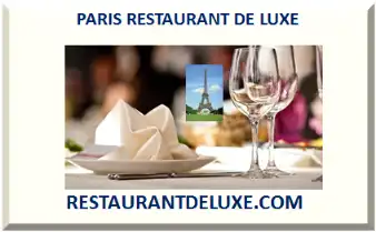 PARIS RESTAURANT DE LUXE 2026-2027